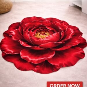 3D Rose Flower Shape Floor Mat 🌹