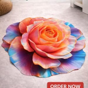 3D Rose Flower Shape Floor Mat 🌹